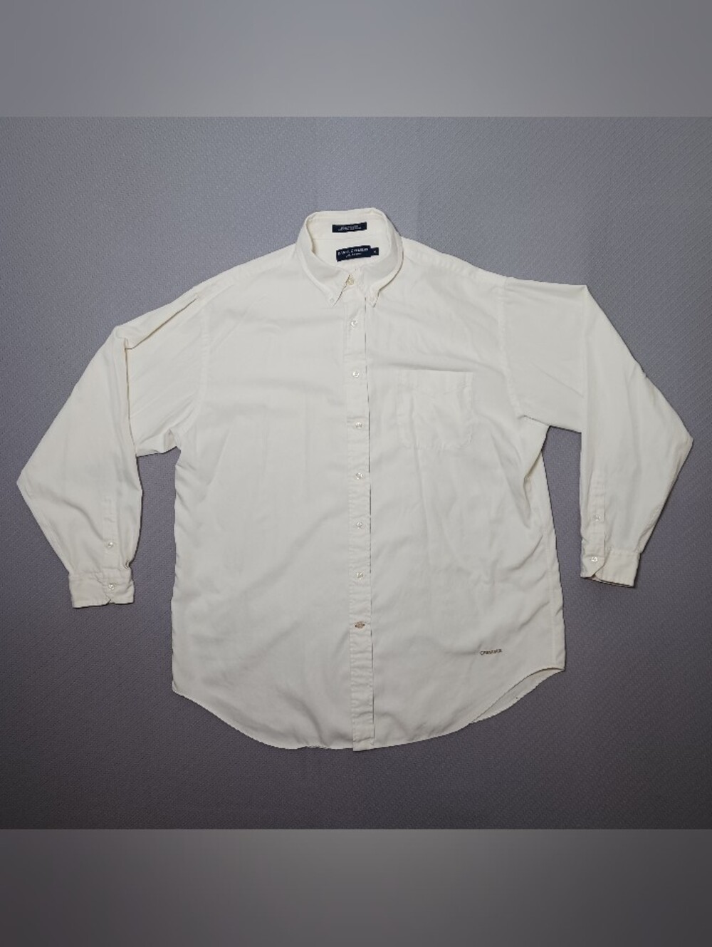 Vintage Daniel Cremieux Collection Silk Cotton Button Down Shirt XL Off White